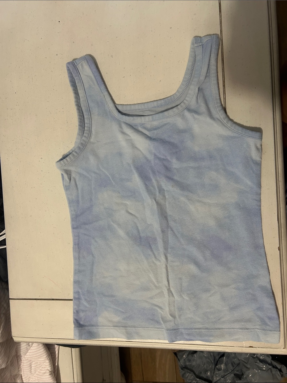 Old Navy Light Blue Tie-Dye Crop Tank Top
